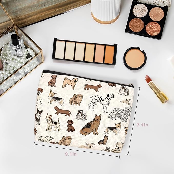 Dog Mom Makeup Bag, Pet Lover Gifts Cosmetic Bags Travel Organizer Bag