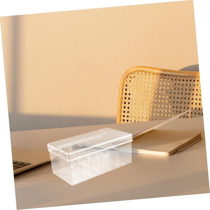 OSALADI Desktop Organizer Box Multi-grid Storage Case for Usb Cables Phone Chargers and Accessories Pet Material Lid for Office and Home Use
