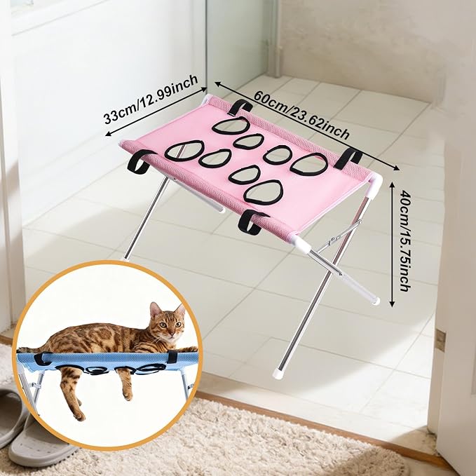 Pet Grooming Hammock Harness with Mesh Material for Bathing Nail Trimming Restraint and Grooming Stand Suitable for Cats Small Dogs Grooming Home Use, Pink