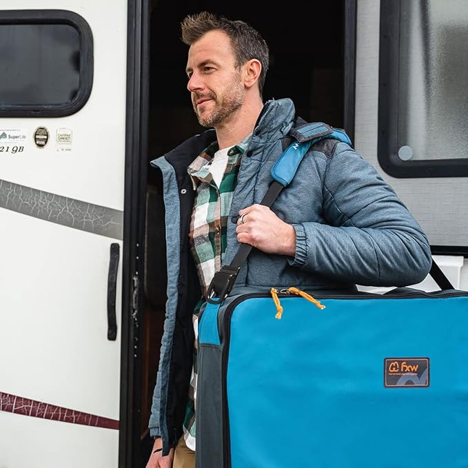 FXW Dog Playpen Storage Bag, Designed for RV Trips, Blue, 2 Packs | Fits FXW Pens Only(40" H 8 Panels & 9 Stakes), Comfortable Carry, Neat Storage, Wear-Resistant, Patented