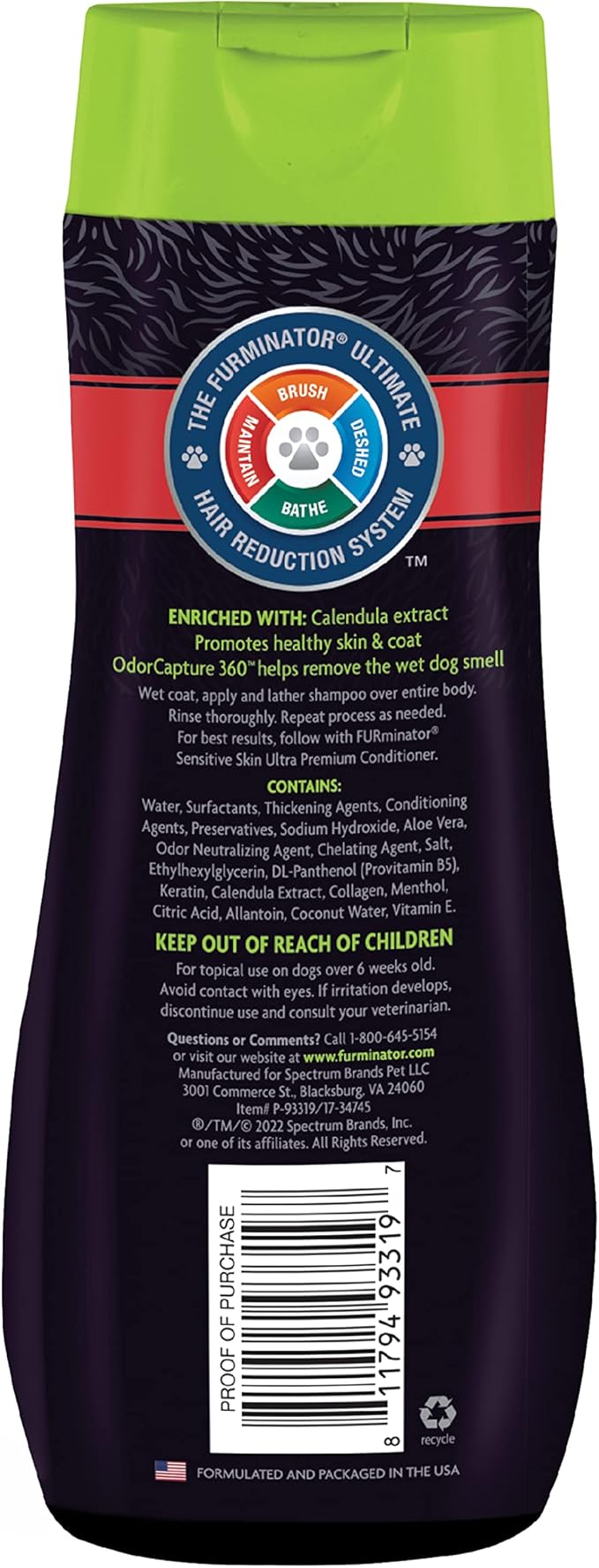 FURminator Sensitive Skin Ultra Premium Shampoo for Dogs, 16 Oz.