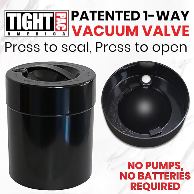 Tightpac Kilovac Airtight Coffee Container – Multi-Use Vacuum Container for Coffee Bean Storage, Grounds & Bulk Dry Goods – 2.5 lbs / 40 oz / 3.8L, Wide-Mouth, Patented Vacuum Seal, Black