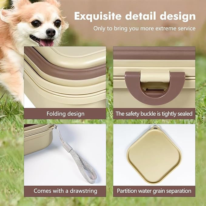 Collapsible Dog Bowls, Travel Food and Water Double Bowl for Cats & Dogs, 2-in-1 Portable BPA-Free Feeding Solution, Perfect for Traveling, Camping & Walking (S/ 60oz)