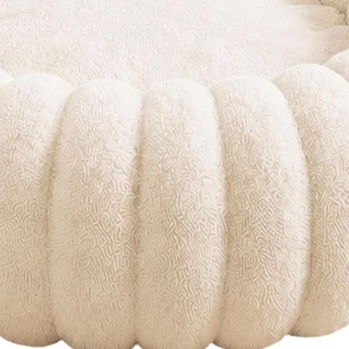Round Dog Bed Raised Edge Soft Warm Plush Sleeping Mattress | Dog Donut Bed for Puppy Senior Kitten Indoor Outdoor Floor Bedside Kennel Couch Travel Car Home