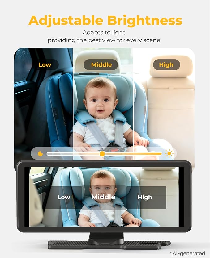 LUCKVIEW BM5PRO Dual Baby Car Camera, 7.2" 1080P Split Monitor