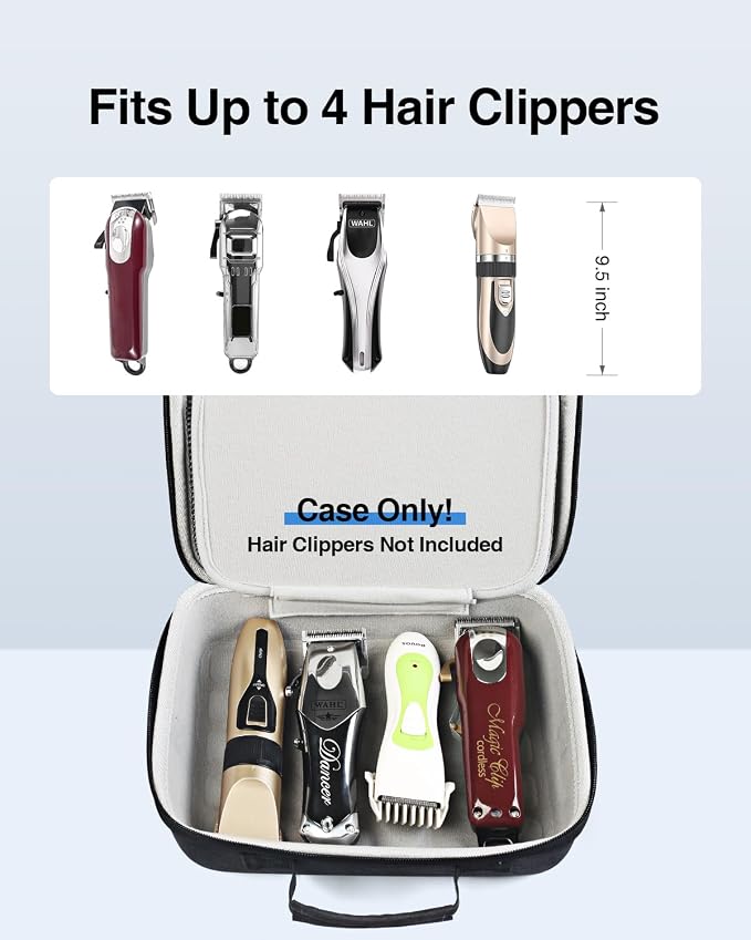 Luxtude Hair Clipper Case Travel, Hard Barber Bags for Clippers and Supplies