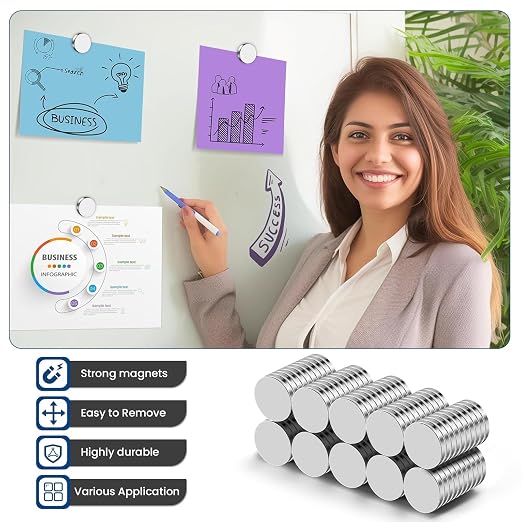 DIYMAG 100Pcs Small Refrigerator Magnets, 18x3mm Round Rare Earth Magnet | Mini Tiny Neodymium Strong Magnets for Crafts, DIY, Fridge, Miniatures, Whiteboard, Office, Kitchen, Dry Erase Board