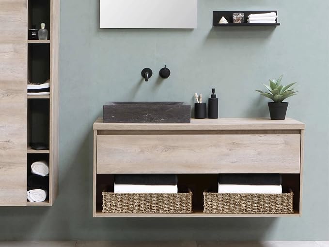StorageWorks Large Seagrass Tray for Bathroom, Seagrass Storage Baskets for Shelves, Handwoven Natural Wicker Baskets for Organizing, 2-Pack | Handwoven Seagrass Trays for Decor & Organizing, Shallow Rectangle Wicker Tray for Coffee Table, Living Room,...