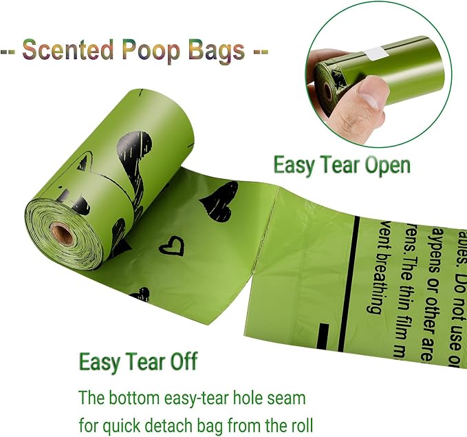 Dog Poop Bags Rolls with Dispenser Extra Thick Leak Proof 280Ct Scented | Strong Large 9x13 inch Waste Refill Bags for Daily Dog Walks, Cat Litter Cleanup Outdoor Travel and Multi-Pet Households