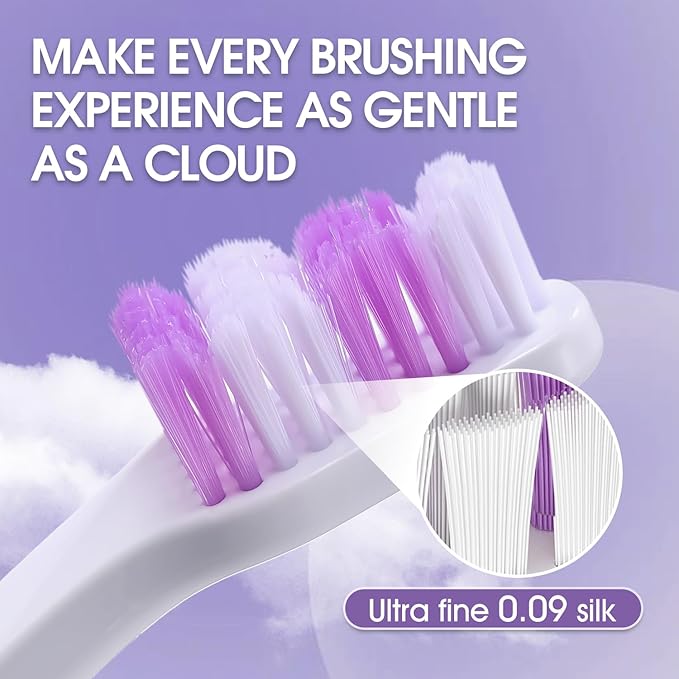 Dog Toothbrush – Newly Upgraded Dual-Head Design with 60° Wavy Bristles–Gently Surrounds Teeth for Deep Cleaning and Plaque Removal – Non-Slip Handle, Ideal for Daily Pet Dental Care (Purple, 1-Pack)