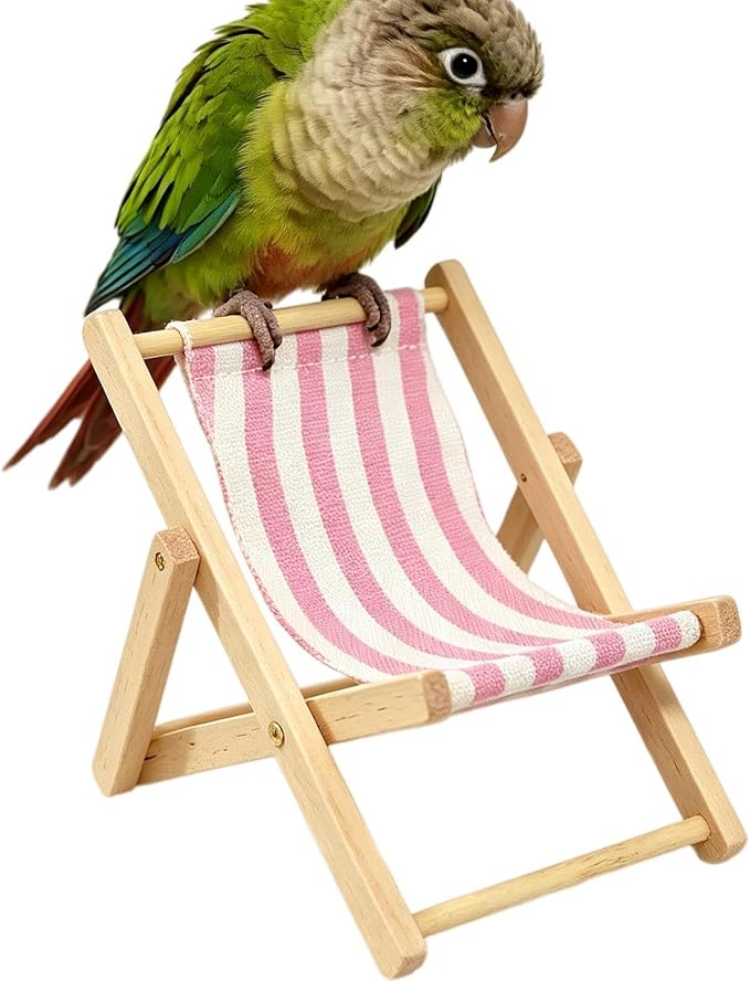 Small Pet Lounge Chair Recliner – Habitat Furniture Decor | | Mini Wooden Resting Bed For Guinea Pigs, Hamsters & Bunny; Cute Cage Accessary & Lounge Sofa For Small Animal Enclosure