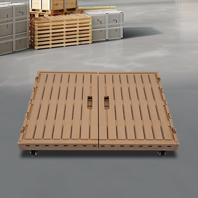 Collapsible Rolling Crate on Wheels, Heavy Duty Foldable Storage Bin(1PCS) | 440lbs Capacity Plastic Furniture Moving Dolly Cart for Travel Shopping