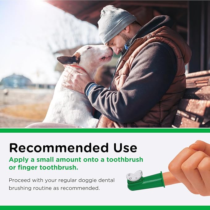 Nutri-Vet Dental Hygiene Kit for Dogs - Finger Toothbrush and Enzymatic Toothpaste - Chicken Flavor - 2.5 ounces