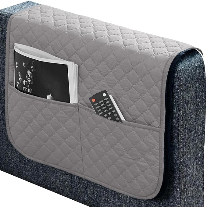 Couch Organizer Armrest Comfortable Anti-Slip Waterproof | Recliner Arm Protector for Books Tablet Phone TV Remote Cellphone Book Phones Pets Chocolate Remote Control Snack