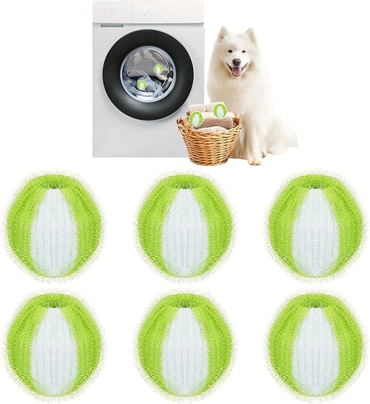 Newly upgraded 2.1-in Pet Hair Remover for Laundry – Reusable Dog & Cat Hair Catcher for Washer & Dryer – Effective Lint & Fur Remover for Clothes&Bedding – Gentle on Fabrics,Eco-Friendly(Green White)