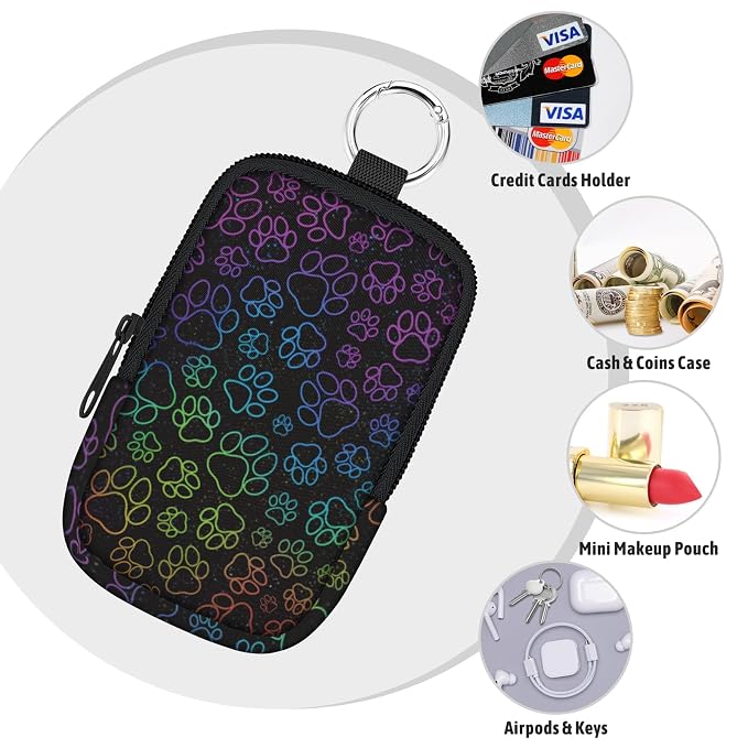 Dog Paws Hand Sanitizer Spray Case, Hand Sanitizer Holder Zippered Pouch, Cute Fashion Accessory with Snap Hook for Glow Mist and Power Mist 1FL OZ
