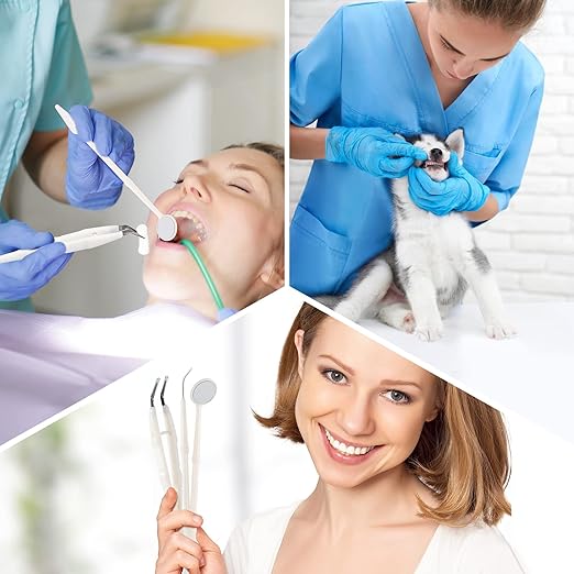 JMU 550 Pack Disposable Dental Examination Kit, 3Pcs Basic Instruments Set, Sterile Packaging, Dental Mirror Explorer Probe Plier, Oral Cleaning Dentist Tools (3pcs a Set, 550 Sets)