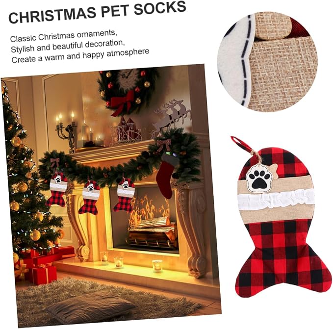FOMIYES 1pc Christmas Pouch Bag for Pets Stylish Santa Sock Decoration for Family Party Use Holiday Storage for Stocking Fillers Cute Xmas Decor