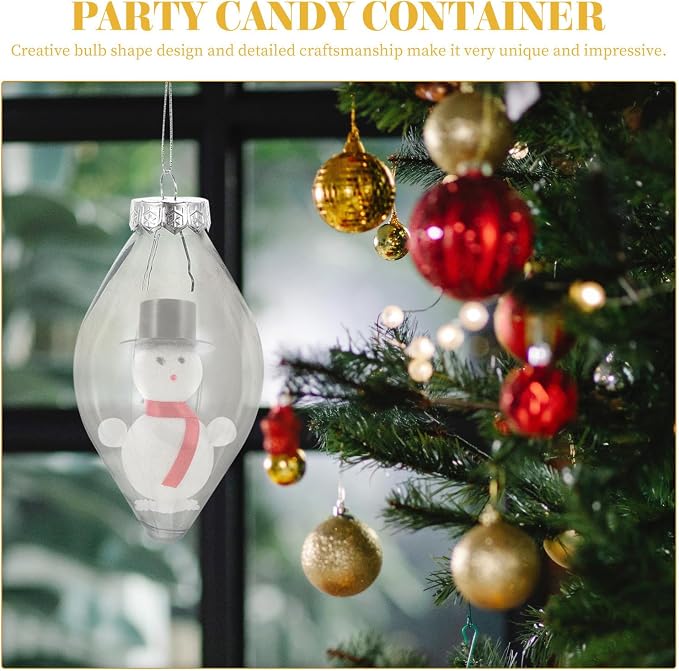 Bulb Shape 8pcs Pet Decorative Storage Candy Bottle | Creative Container, Party Favor Use, Empty Fillable Design, Holiday Table Accent, Pet Material