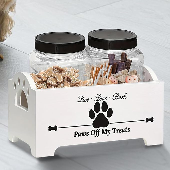 Dog Treat Container Multifunctional Airtight Pet Food Storage Container | Snacks Cat Cookie Jar Dog Stuff Organizer for Kitchen Counter