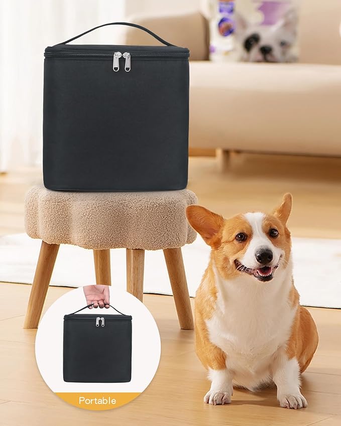 Meiiy Pet Grooming Bag, Dog Cat Grooming Supplies Organizer Bag Pet Hair Removal Trimming Cleaning Tool Kit Storage Bag (Black)