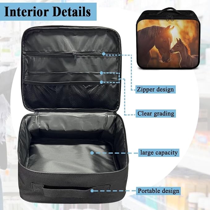 Rnyleeg Sunset Horse First Aid Kit for Home First Aid Bag Empty Emergency Medical Kit Portable Basic Outdoor Essentials Survival Kit