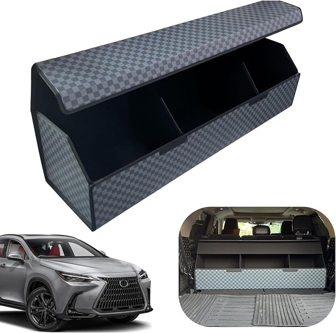 Car Trunk Organizer for For NX 450h+ - Custom Fit,Easy Installation，Large Space Outdoor Trunk Organizer with Leather,Hook and Loop Fastener,4-Layer Cover,For NX 450h+ 2022-2025