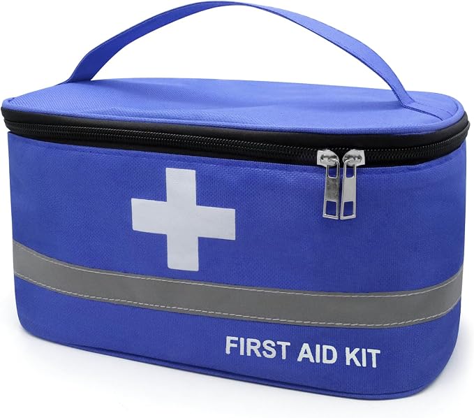 Faylapa Empty First Aid Bag, 10.2x5.5x5.5 inches Portable Outdoor First Aid Medical Storage Bag, Multi-Function Emergency Medicine Storage Organizer for Home Outdoor Travel Car Camping Hiking
