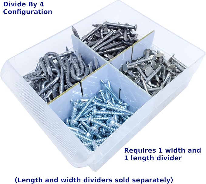 (6-Pack) Large Drawer Configurable Width Dividers compatible with Akro-Mils Plastic Storage Craft Cabinets, (Dividers Only)