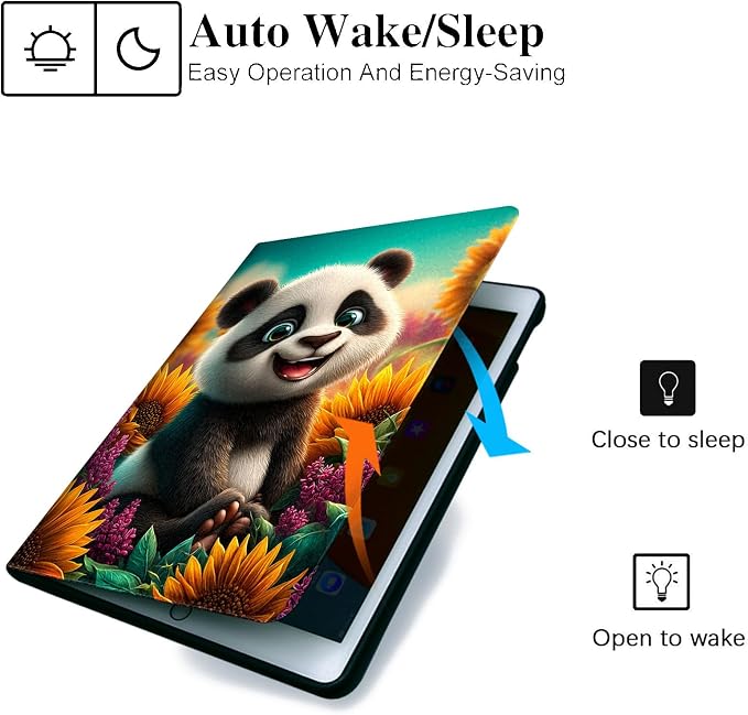 for Samsung Galaxy Tab A 8.0 2019 Model T290/T295 Tablet Case,Auto Wake/Sleep,Adjustable Stand Protective Cover - Sunflower Butterfly Art