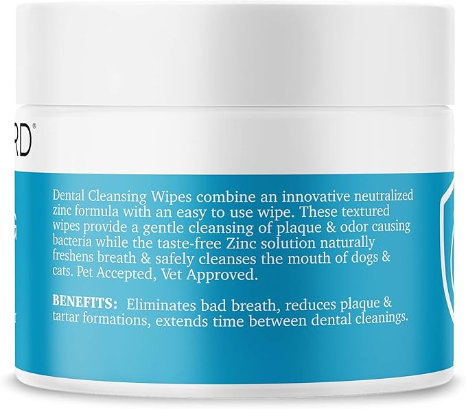 MAXI/GUARD Dental Cleansing Wipes for Dogs, Cats, Horses and Companion Animals (100 Wipes), Light Blue/White