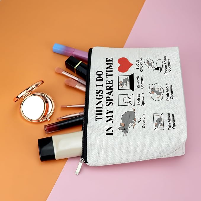 Animal Lover Gifts Makeup Bag Opossum Lover Gift For Women Possum Gift For Women Cosmetic Bag Christmas Birthday Gifts For Friend Female Possum Owner Gift Possum Mom Gifts Cosmetic Travel Pouch