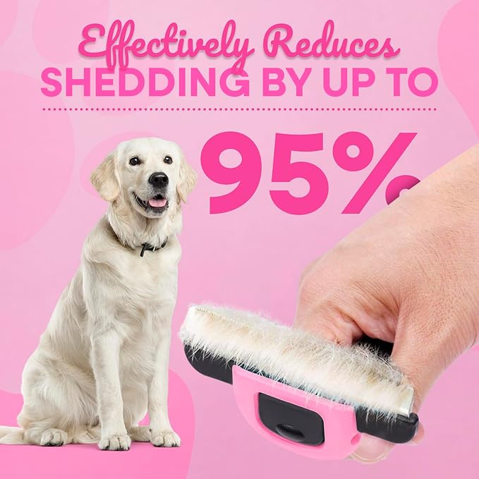 SINKO Deshedding Brush for Dogs & Cats, Pet Grooming Brush, Skin Friendly Deshedding Tool, Dog Brush for Shedding, Effectively Reduces Shedding by up to 95% for Short Medium Long Pet Hair (Pink)
