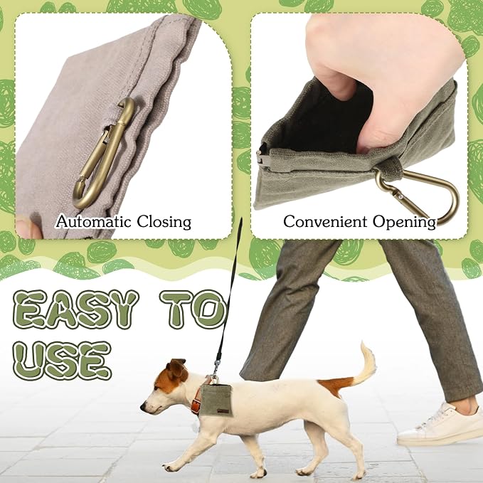 Windyun 3 Pcs Dog Treat Pouch Hand Free Dog Treat Bags Training Pouch with Auto Closure and Metal Buckle Dog Walking Bag Dog Treat Holder Dog Snack Pouch Small Food Dispenser for Pet Puppy Travel