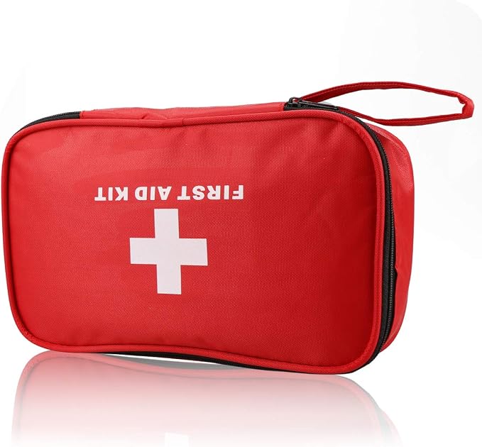 Compact First Aid Empty Pouch,Nylon Lightweight First Aid Bag for Emergency at Home, Office, Car, Outdoors, Boat, Camping, Hiking(Bag Only)