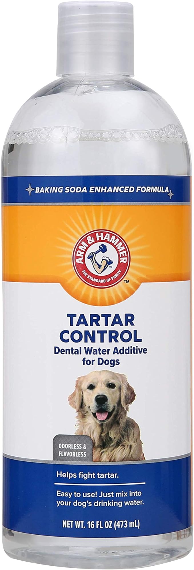 Arm & Hammer Clinical Care Dental Rinse for Adult Dogs, Odorless Flavorless No Taste Water Additive for Dog Dental Care, Helps Reduce Tartar & Freshen Breath, 16 Fl Oz Bottle