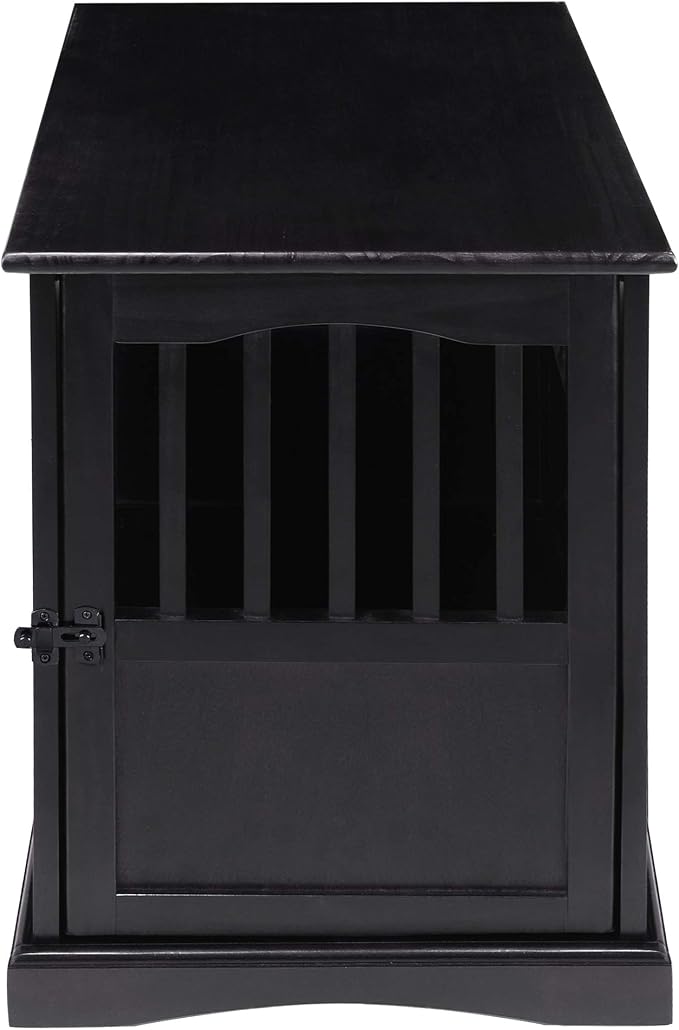 Casual Home Wooden Indoor Dog Crate House Kennel End Table Night Stand Furniture with Lockable Latch for Small to Medium Pets, Black