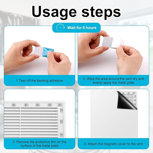 24pcs Adhesive Metal Plates for Magnetic Mounts, 2.36x1.18in Rectangular Iron Strips with Adhesive Backing for Magnets on Non-Steel Vents