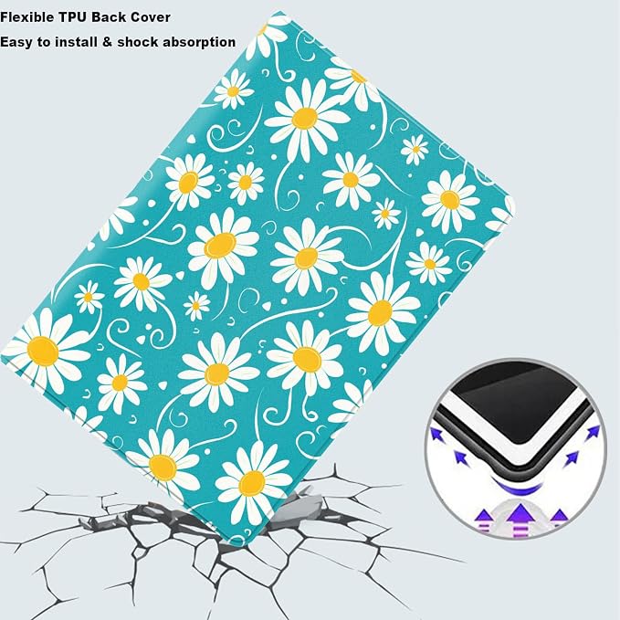 Tablet Case for iPad 10.5 Inch (iPad Air 3/Pro,2017/2019),Shockproof Protective Cover with Stand,Auto Wake/Sleep,Daisy