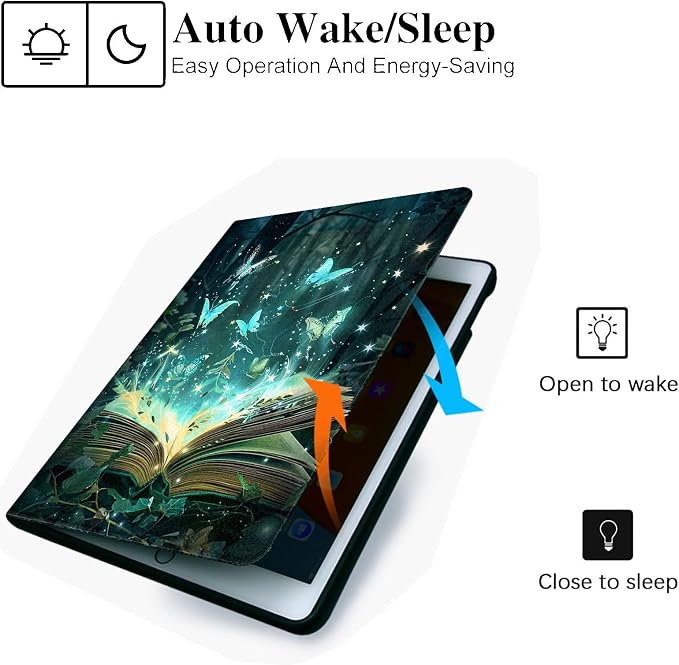 for Microsoft Surface Pro X/Pro X Plus-13 2019/2020/2021/2024 Tablet Case,Auto Wake/Sleep,Adjustable Stand Protective Cover - Forest Butterfly