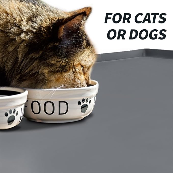 Silicone Dog Food Mat Waterproof Pet Feeding Tray for Small Medium Dogs