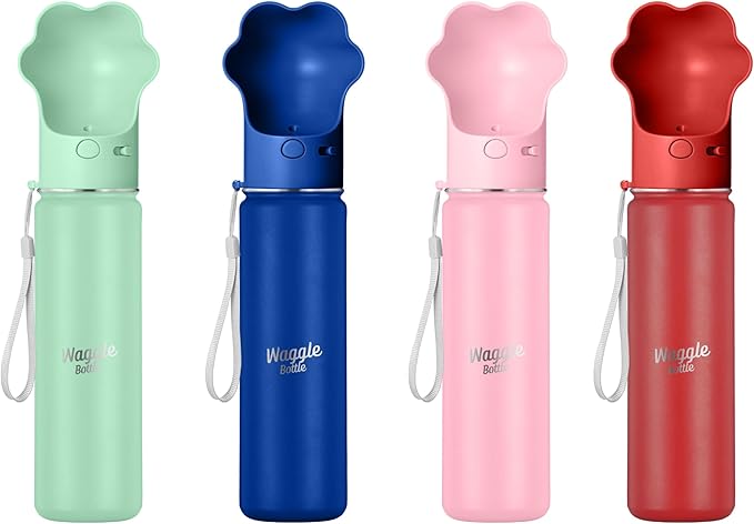 Stainless Steel Dog Travel Water Bottle, Vacuum Insulated Portable Dog Water Dispenser, Large Bottle with Drink Cup On The Go, Outdoor Walking, Hiking, Travel (Cobalt, 22oz)