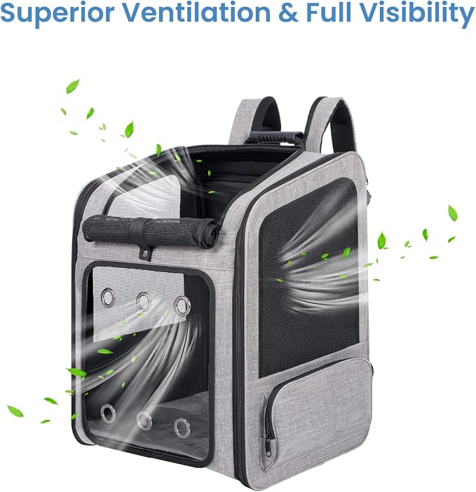 Extra Large Cat Backpack Carrier for Cats Under 30 Lbs | Large Space Pet Backpack Carrier for Dogs Puppies Rabbits Other Animals under 25 Lbs, Great for Travel / Hiking / Outdoor Use
