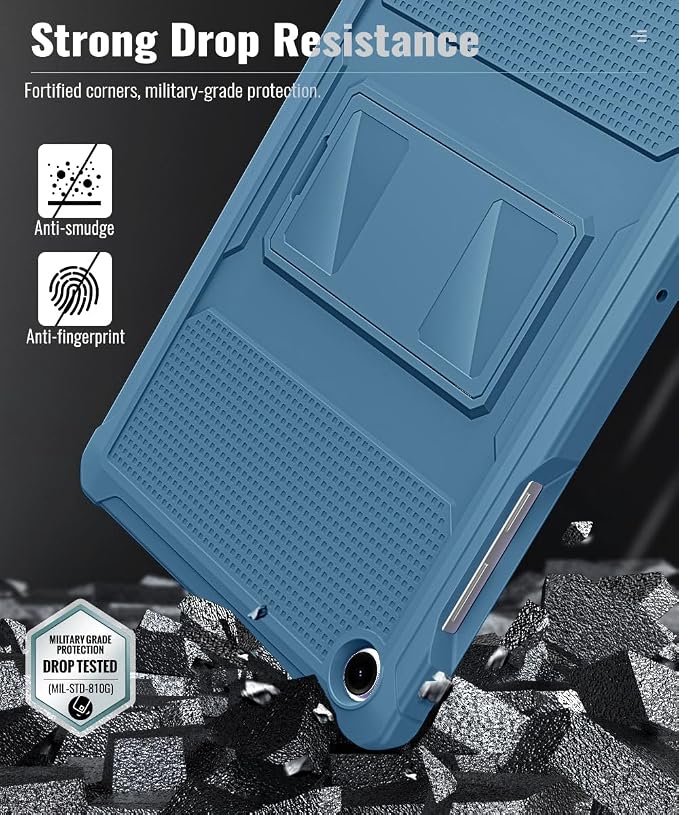 MoKo Shockproof Case Fit Samsung Galaxy Tab A11+ Plus/ A9+ 11 Inch | Full Body Rugged Stand Back Cover with Built-in Screen Protector for Galaxy Tab A11+/ A9+ Tablet, Turquoise