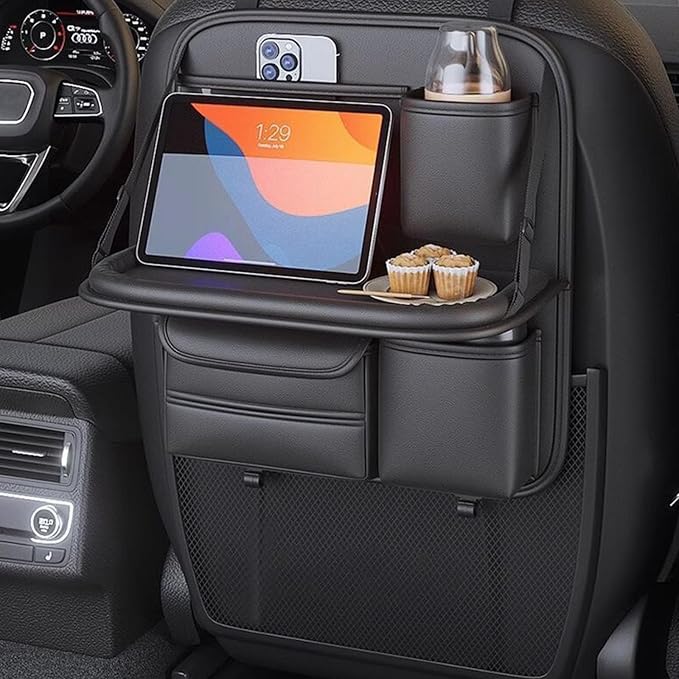 Car Backseat Organizer for Renault Captur II I/Captur E-TECH 2.Gen/1.gen 2013-2024 with Table Tray Back Seat Organizer Waterproof Kick Mats Back Seat Protector