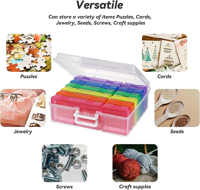 Plastic Storage Box Arts & Crafts Storage Boxes Organizers with Storage Box | Multifunctional Design,,Stackable,See Through,Versatile Organization,Space-Saving,Durable,Dust Protection