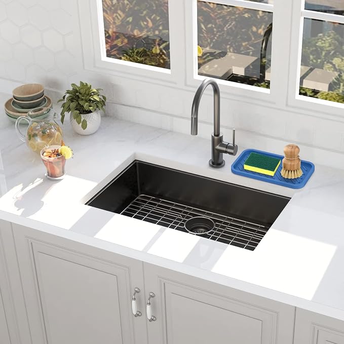 Silicone Sponge Holder-Large Thick Durable 10" Sink Organizer Tray-Kitchen