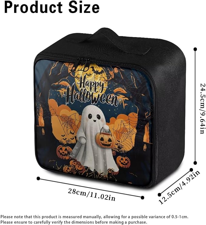 Halloween First Aid Kit Bag Ghost Pumpkin Empty First Aid Bag Medical Bag Empty Large Capacity for Home Office and Travel Use Lightweight Washable Soft Fabric