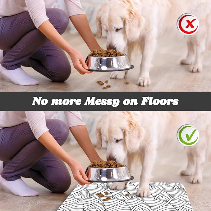 Bohemia Waterproof Pet Feeding Mats - Dog Cat Bowl Mats, 12 * 20 inch