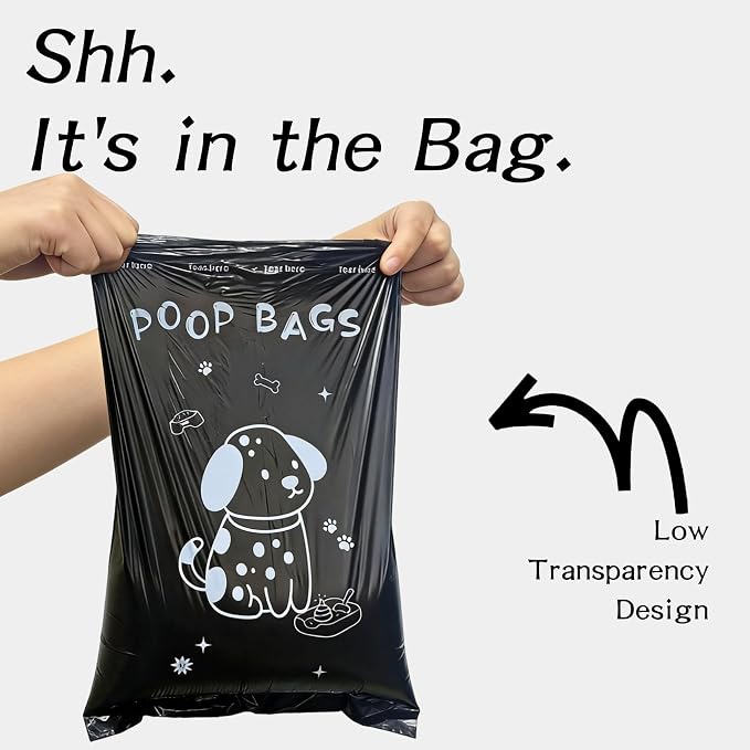 Dog Poop Bags Rolls with Dispenser 120 counts 13x9 in Black | Scented Poop Bags for Dogs Extra Large Guaranteed Leak Proof and Extra Thick, For poop bags for dogs Walking and Cat Litter
